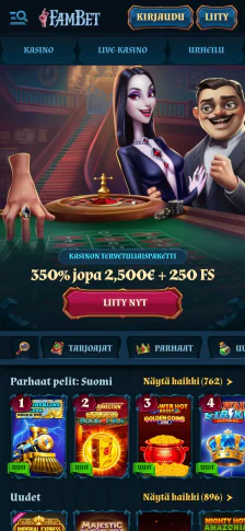 FamBet Casino — Mobiilinäkymä, tallennettu kuvakaappaus 16.7.2026