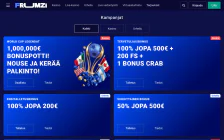 Frumzi Casino — Kampanjasivu, tallennettu kuvakaappaus 16.7.2026