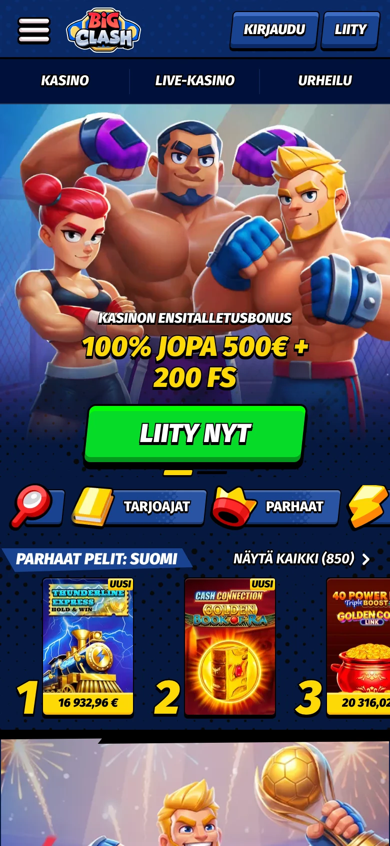 BigClash Casino mobiiliselaimessa