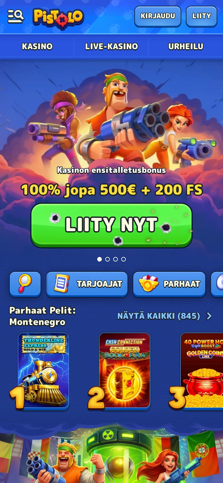 Pistolo Casino mobiiliselaimessa