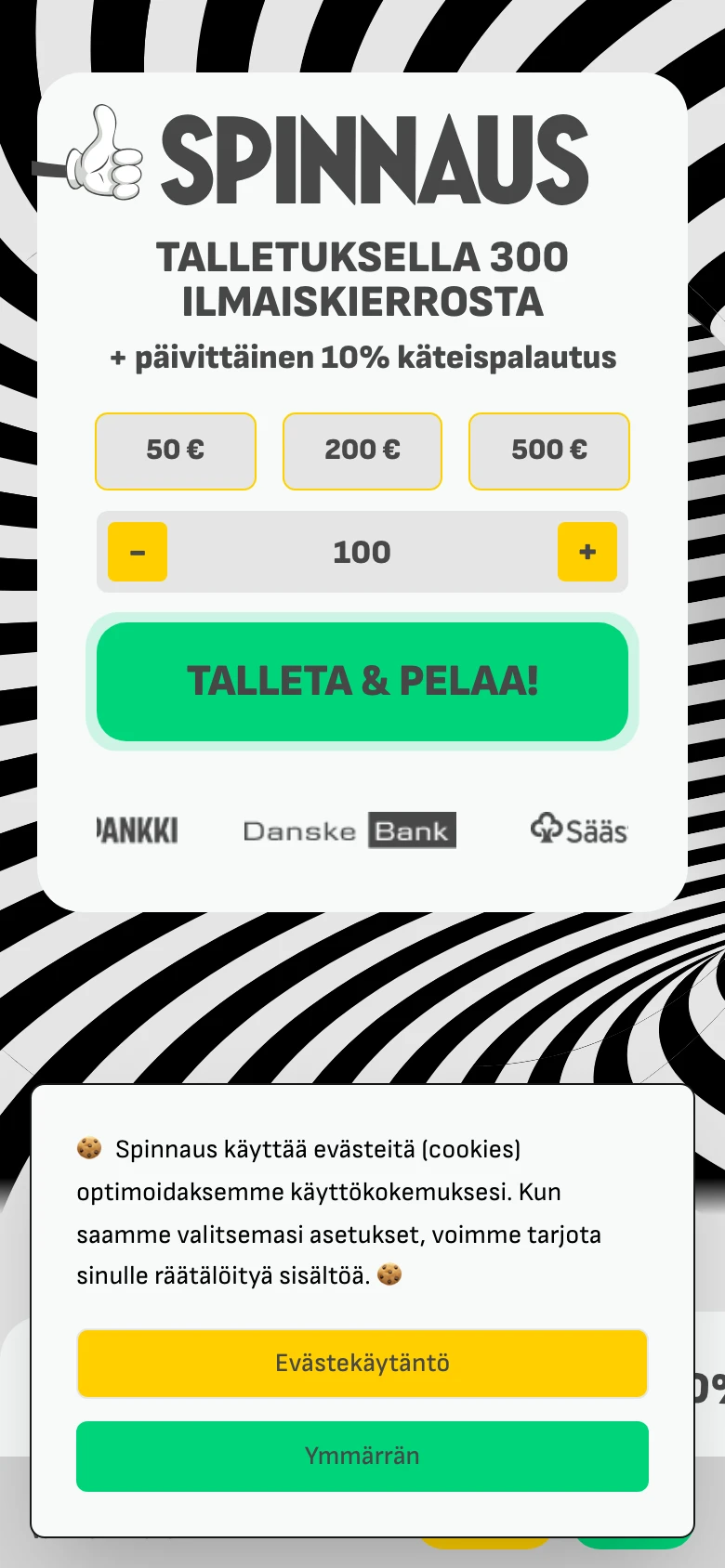 Spinnaus Kasino mobiiliselaimessa