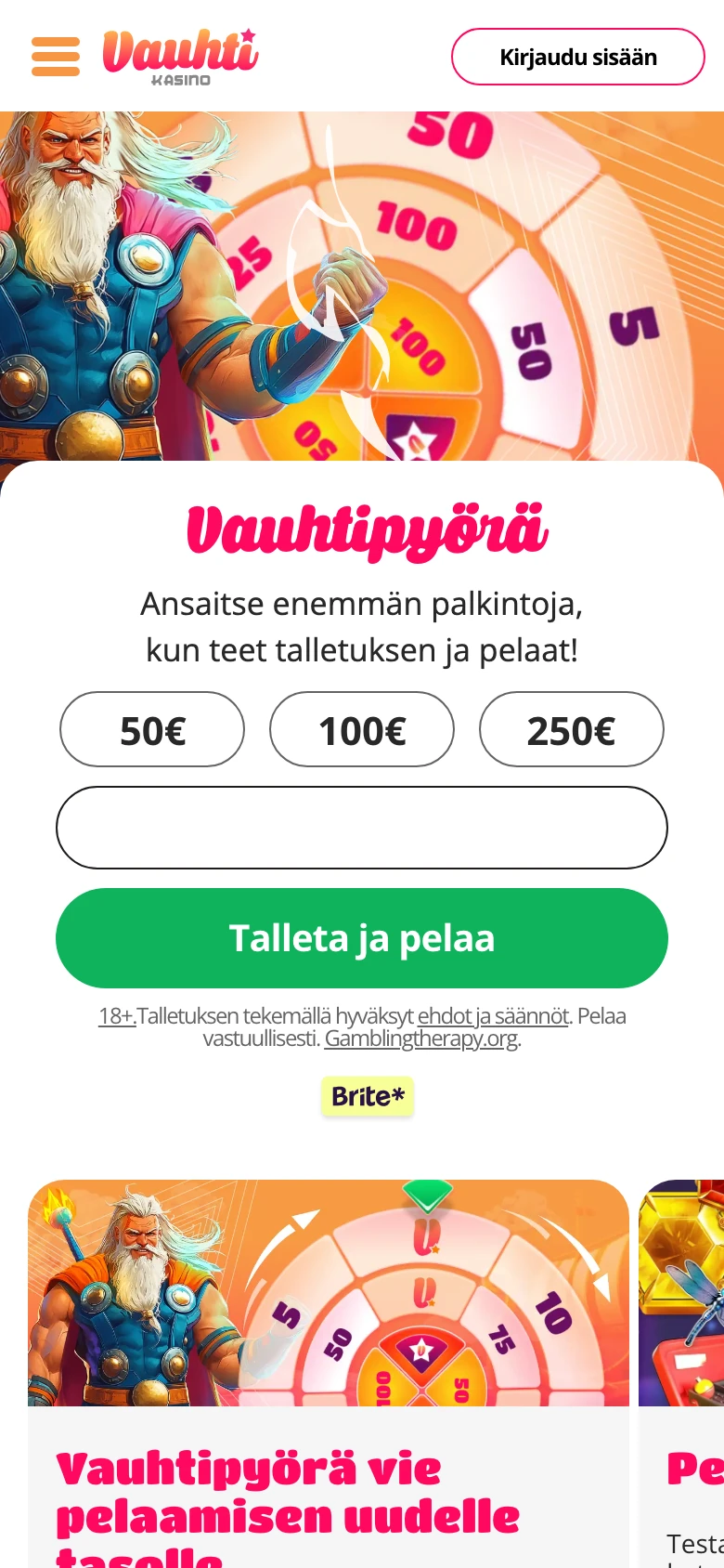 Vauhti Kasino mobiiliselaimessa