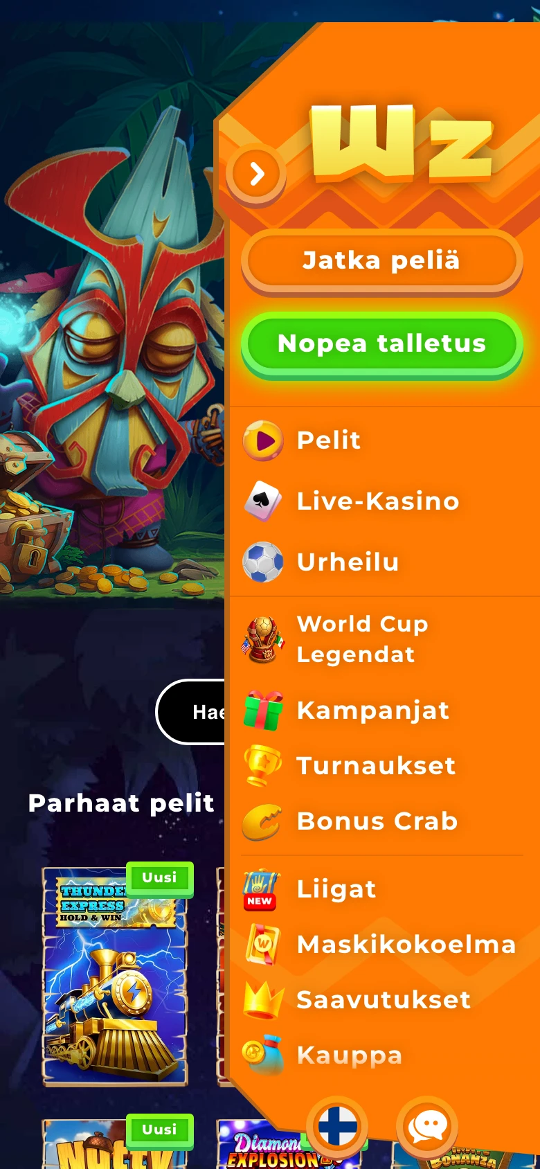 Wazamba Casino mobiiliselaimessa